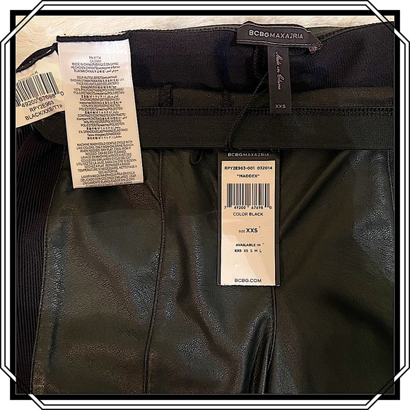 BCBG MaxAzria “Maddex” Leather Front Leggings (NWT) - Picture 10 of 10